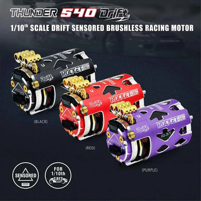 Rocket RC Brushless Motor Thunder 540 Sensored 10.5T 13.5T 3.175 mm Shaft for 1/10 RC Racing Drift Car Parts Surpass Hobby
