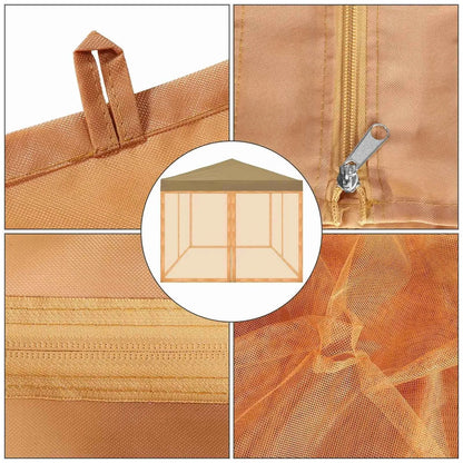 Gazebo Universal Replacement Mosquito Netting Outdoor Gazebo Canopy 4-Panel Screen Walls with Zipper (Mosquito Net Only)