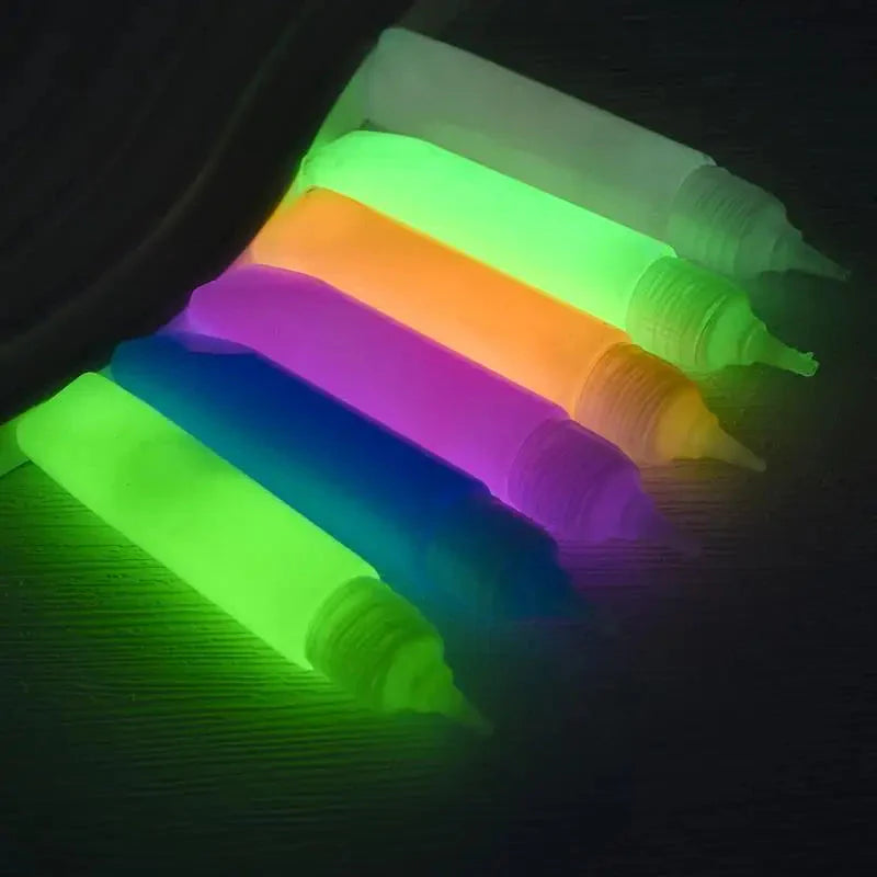 6ml Water-Based Luminous Paint Long Lasting Fluorescent Pigment Paint Glow In Dark Acrylic  Painting Water Color Artwork Party
