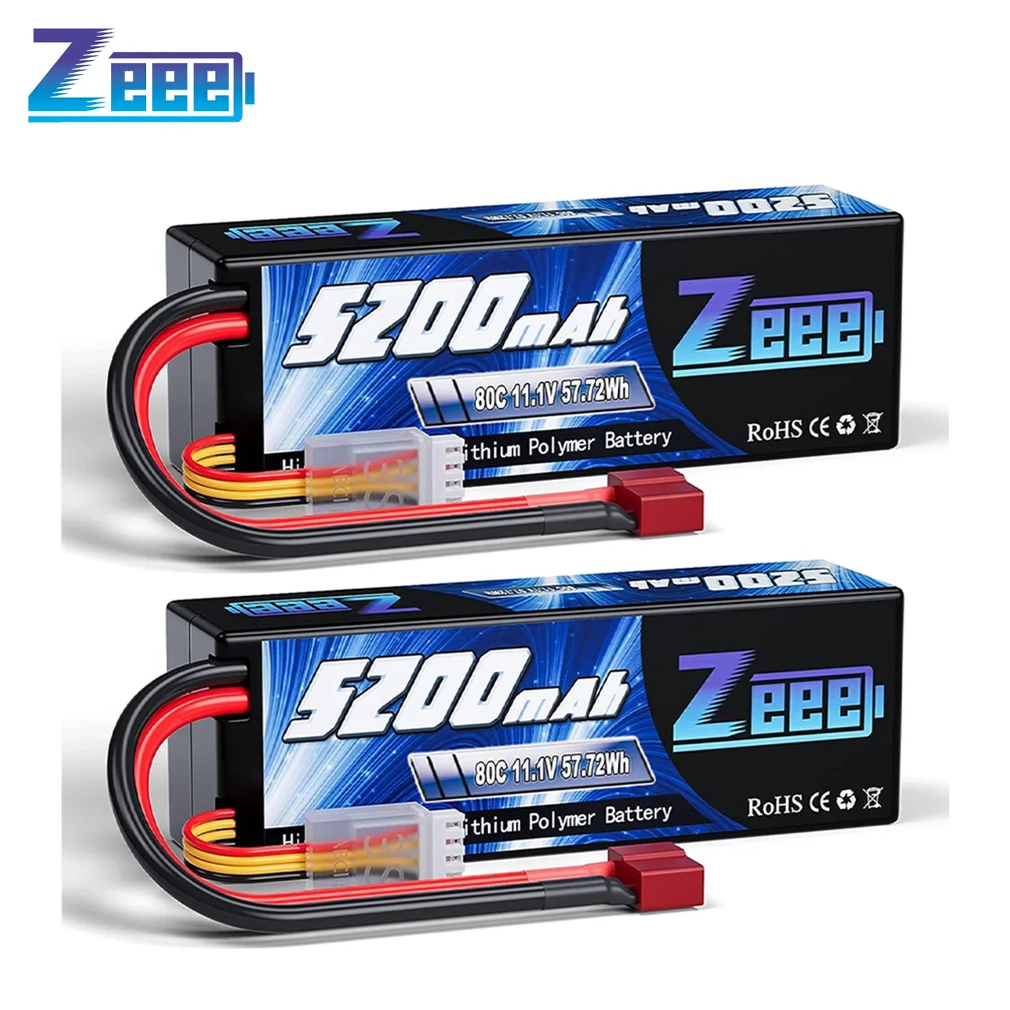 Zeee 3S LiPo RC Battery 11.1V 5200mAh 80C Hardcase w/ Plugs