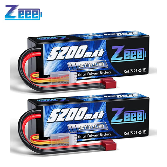 Zeee 3S LiPo RC Battery 11.1V 5200mAh 80C Hardcase w/ Plugs