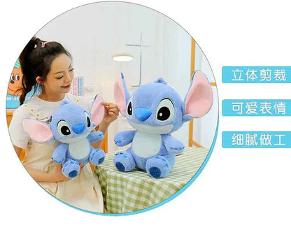 Disney Cute Blue Stitch Stuffed Plush Toy Cartoon Anime Stitch Kawaii Sleeping Pillow Plush Doll Giving Girls Birthday Gifts