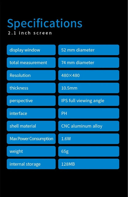 2.1 2.8 Inch IPS Secondary Screen 480x480 USB Water-Cooled Round LCD CPU GPU RAM HDD Monitoring NO AIDA64 MINI PC Gamer Display