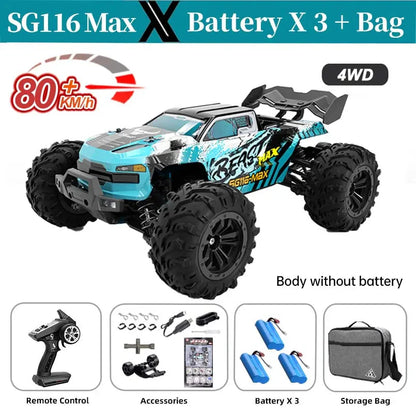 ZLL SG116 MAX 1:16 High Speed Drift Racing Car 80KM/H 4WD Off-Road Drift Remote Control Car SG316 Max Brushless Motor RC Car