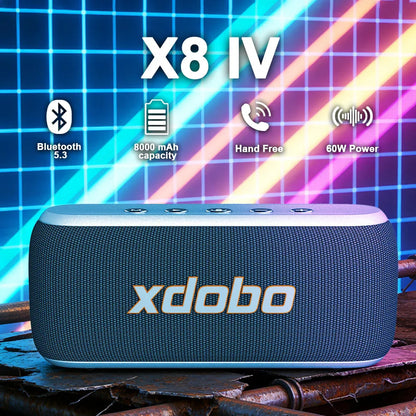 60W Soundbar XDOBO X8IV Subwoofer Speaker 8000mAh Deep Bass Outdoor Smart Phone TV Home Cinema Loudspeaker With Alloy Design