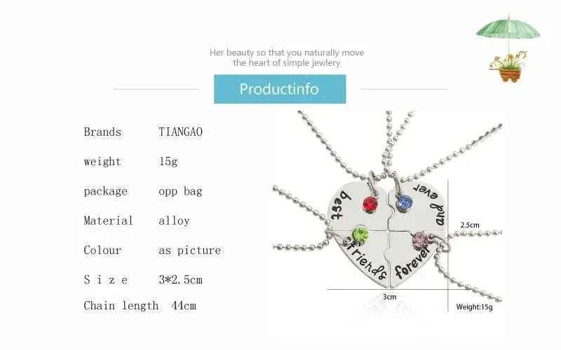 New Best Friends Necklace For Women Girls Broken Heart Puzzle Musical Note Pendant Necklaces BFF Friendship Forever Jewelry Gift