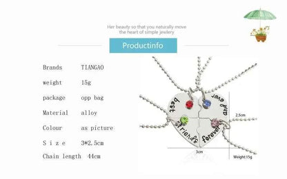 New Best Friends Necklace For Women Girls Broken Heart Puzzle Musical Note Pendant Necklaces BFF Friendship Forever Jewelry Gift