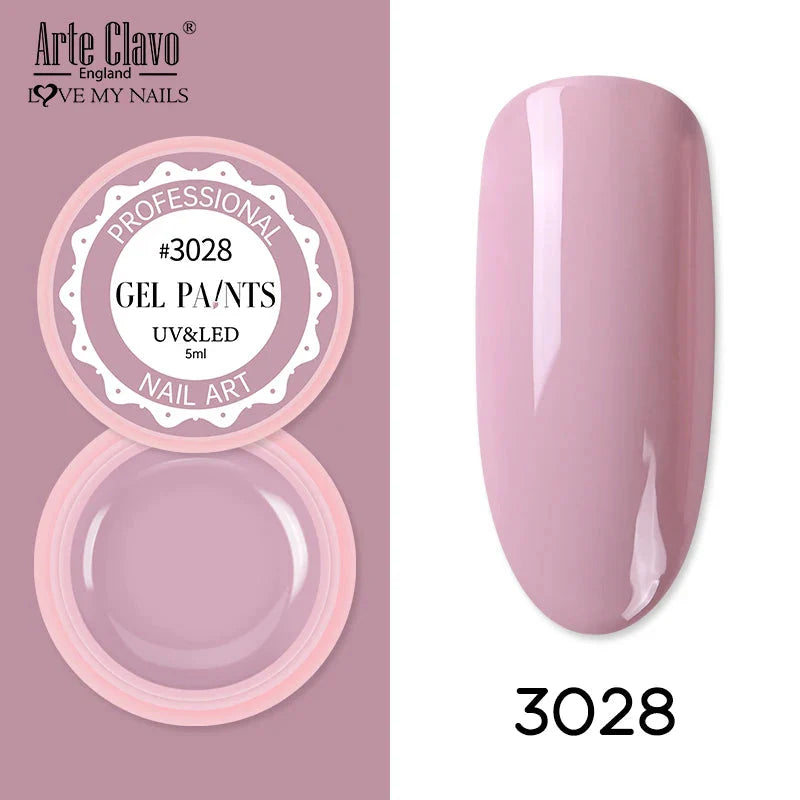 Arte Clavo Painting Gel 72 Colors 5ml Professional Nail Paint Color Gel Polish For Nail Art UV Gel Lacquer Gel Top Coat Manicure