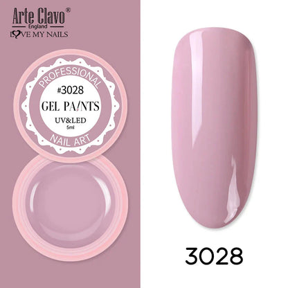 Arte Clavo Painting Gel 72 Colors 5ml Professional Nail Paint Color Gel Polish For Nail Art UV Gel Lacquer Gel Top Coat Manicure