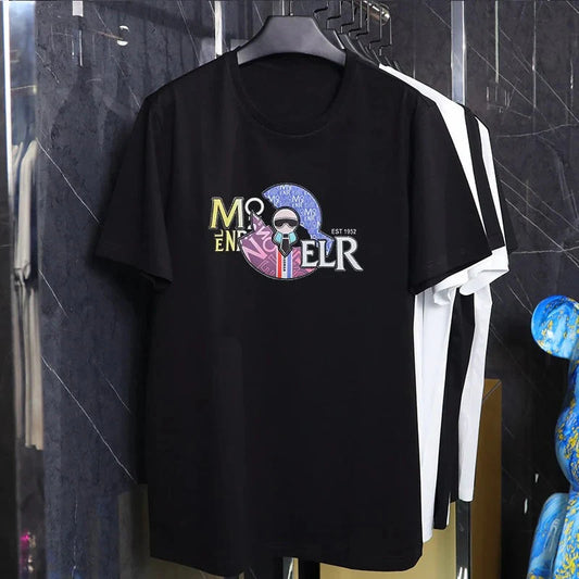 New Couple's Short-sleeved T-shirts for women, Luxurious Printed Men's and Women's T-shirts with Round Necks and Half Sleeves