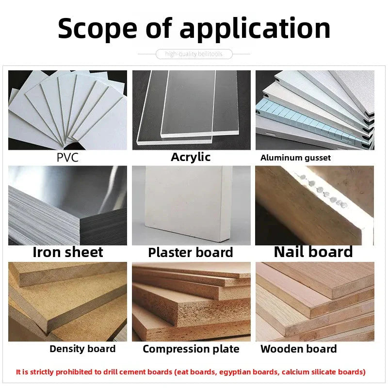 M42 bi-metal woodworking hole saw for drywall, PVC, plastic, iron plate, and recessed light drilling.