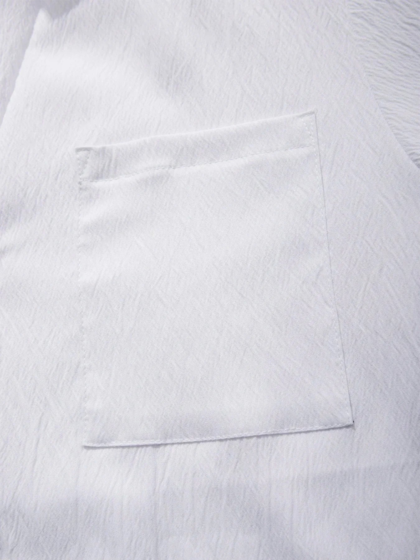 New Mens Short Sleeve T-Shirts Summer Trendy Breathable Loose Youth Basic Cotton Pocket Top Solid Color Stand Up Collar Shirts