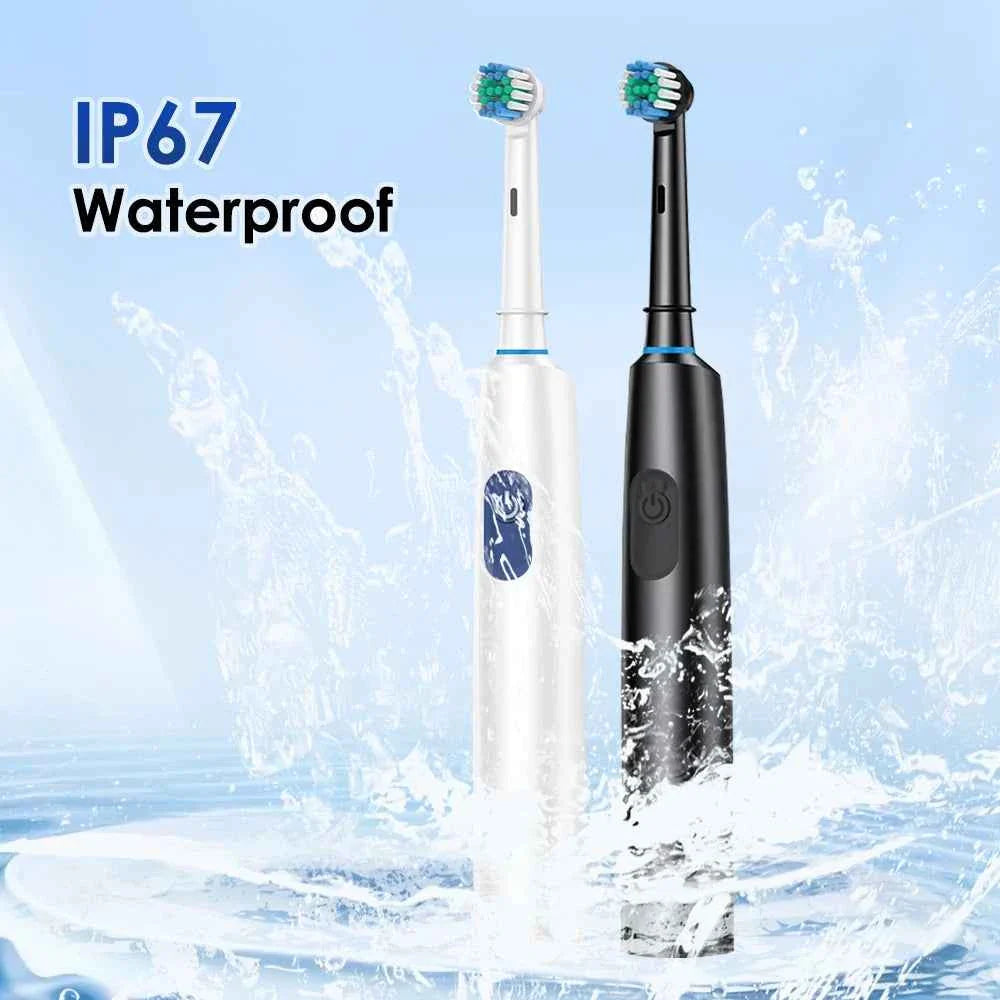 Sonic Electric Toothbrush Rechargeable Rotary Adult Waterproof with Timer 5 Modes & 4 Replaceable Brush Heads for Teeth Cleaning