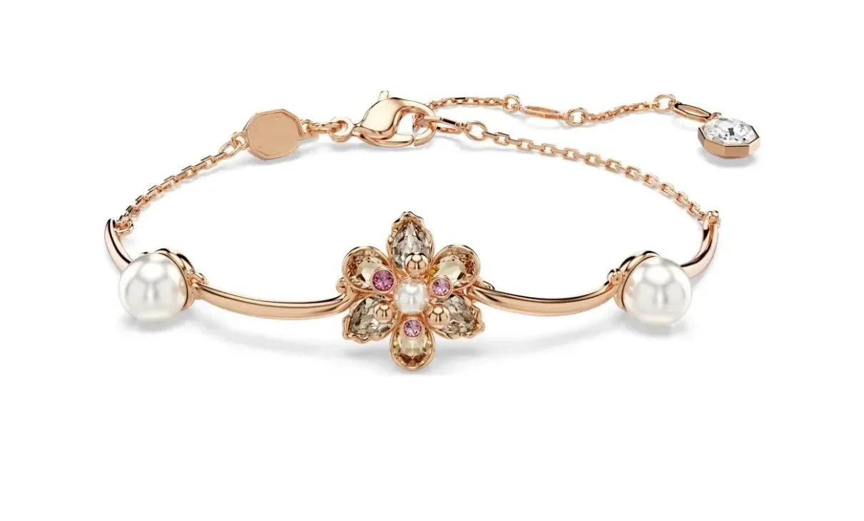 2025 New Gorgeous Flower Yang Jewelry Set: An Elegant Flower Art Feast with Gold Inlaid Treasures and Pearls