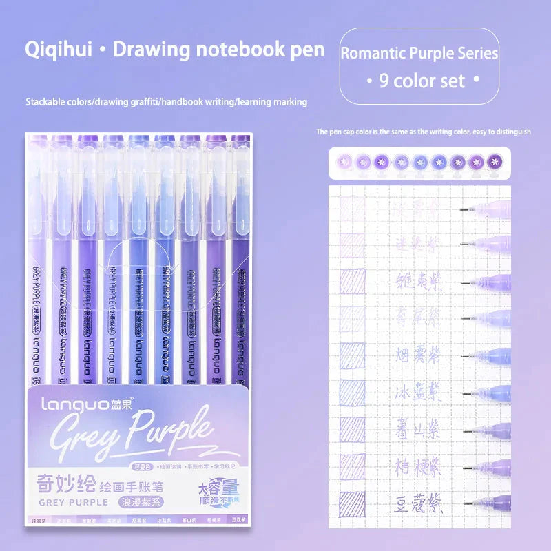 Languo 27-207 Colors Of One Set Drawing Handbook Pens Student DIY Graffiti Multi-Color Gel Pen Writing Marker Stationery