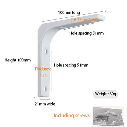 Shelf brackets L-shaped floating wall shelves black and white stainless steel bore stand bracket support hardware home