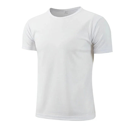 Mens T-shirt Print Casual Exercise Tops Outdoor Jogging Marathon Clothing Summer Quick-Drying Mesh Tees Daily Cycling Sportswear