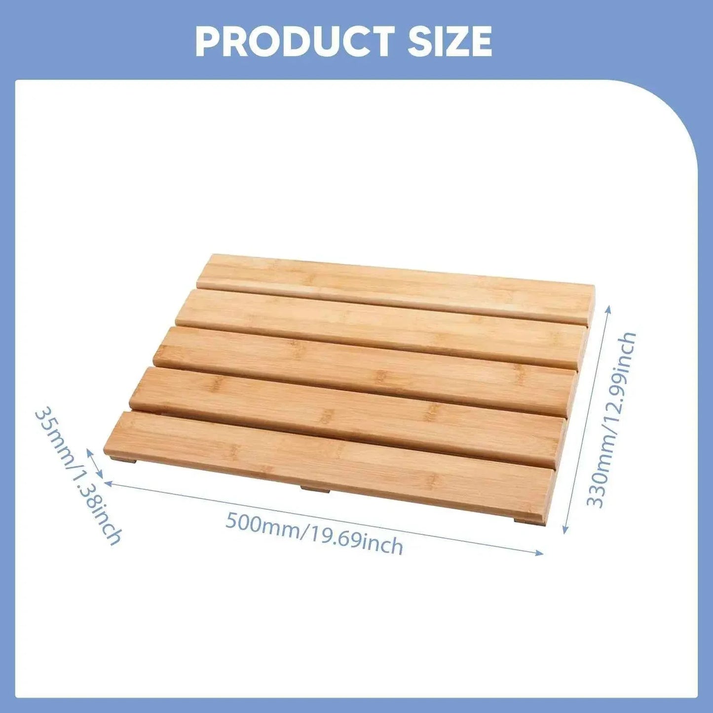 Bamboo Bath Mat Water Resistant Decoration Heavy Duty Non Slip Stylish Versatile Bathroom Accessories Shower Mat Floor Mat