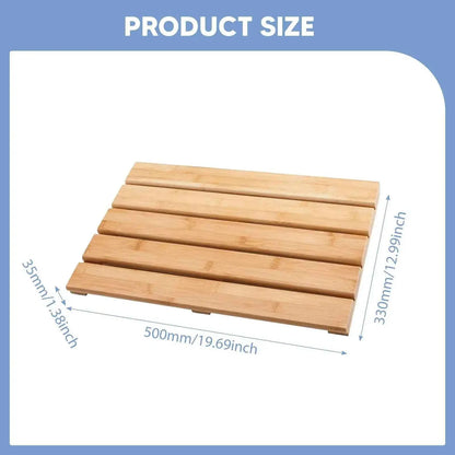 Bamboo Bath Mat Water Resistant Decoration Heavy Duty Non Slip Stylish Versatile Bathroom Accessories Shower Mat Floor Mat
