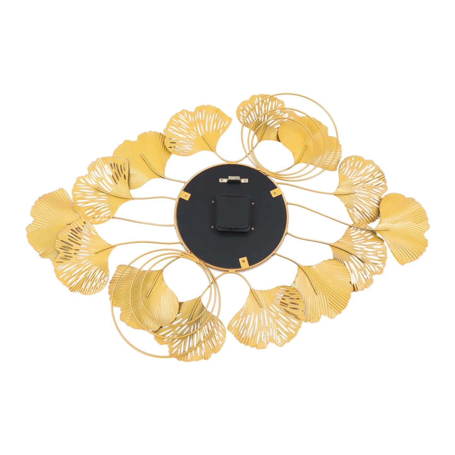 Background Art Display Design Round Gold Clock 8"