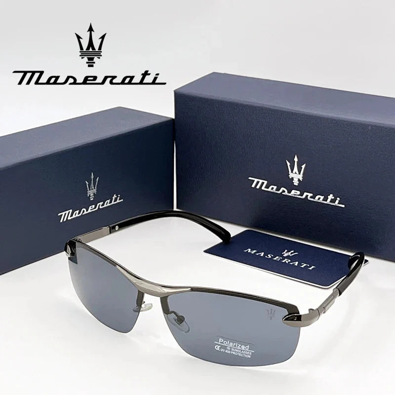 MASERATI Sunglasses New Fashion goggles Stylish Unframed Metal rimmed Shades for Men Women Cool Pose Trendy Design 10785