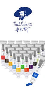 Paul Rubens Oil Paint 20 Colors 50ml Professional Oil Based Paint High Saturation Creamy Texture for Artists Beginners