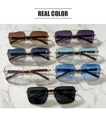 Square Sunglasses For Men Vacation Fashion Glasses Wooden Sunglasses Women Trendy Shades Vintage Gafas De Sol Hombre Zonnebril