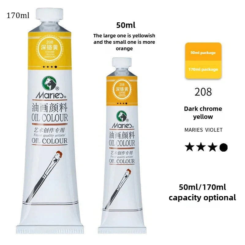 Marie's Oil Paint 170ML Oil Painting Art Creation Pigment Large Oil Paint Paint Single Commonly Used 24 Colors