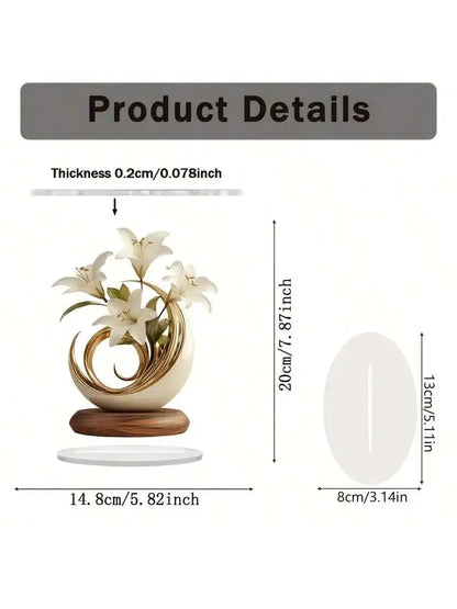 1 piece of lily desktop decoration ornament suitable for living room desktop and office decoraValentine Day wedding decor gifts