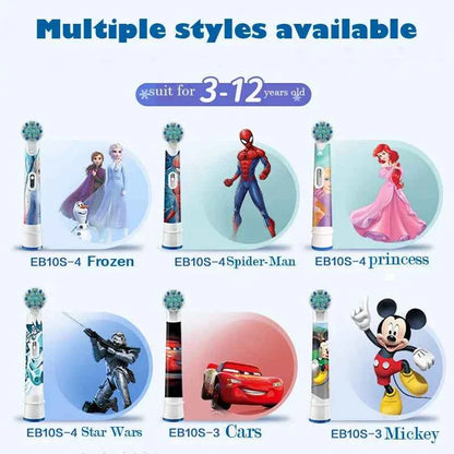 Oral B Children Electric Toothbrush Heads Frozen Utral Soft Tooth Brush Heads Round Brush Heads 2/3/4 hedas for 3-12 years old