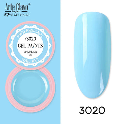 Arte Clavo Painting Gel 72 Colors 5ml Professional Nail Paint Color Gel Polish For Nail Art UV Gel Lacquer Gel Top Coat Manicure
