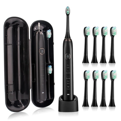 2026 NEW USB Rechargeable Electric Toothbrush Automatic Toothbrush for Adults with 5 Modes and 8 Replacement Brush Heads