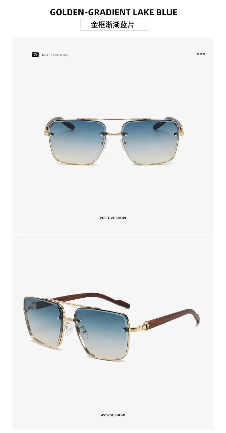 Square Sunglasses For Men Vacation Fashion Glasses Wooden Sunglasses Women Trendy Shades Vintage Gafas De Sol Hombre Zonnebril