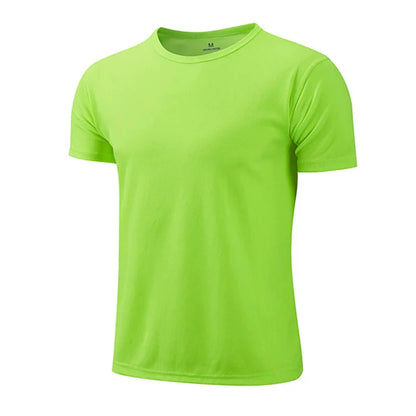 Mens T-shirt Print Casual Exercise Tops Outdoor Jogging Marathon Clothing Summer Quick-Drying Mesh Tees Daily Cycling Sportswear