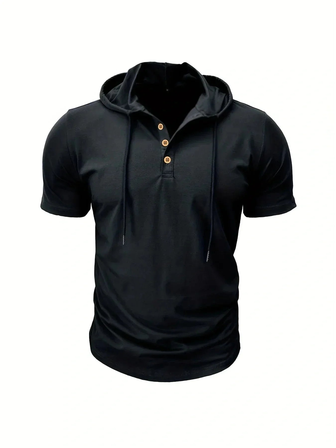 Men's T Shirt Summer Slim Fitness Hooded Short-Sleeved Tees Male Lightweight Hoodie Fitness Breathable Sports Tops