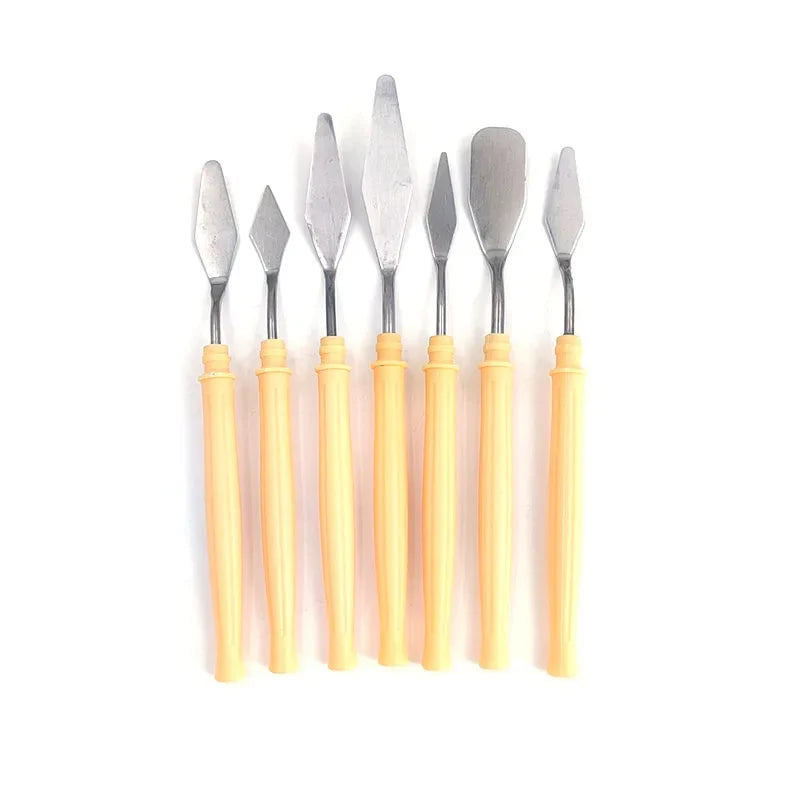 Art Supplies 7Pcs/Set Stainless Steel Oil Painting Knives Artist Crafts Spatula Palette Oil Painting Mixing Knife Scraper