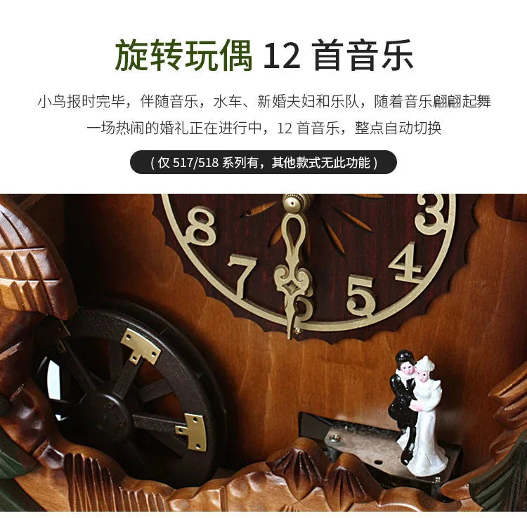 Cuckoo Luxury Wall Clocks Living Pendulum Room Large Decoration Wall Clocks Retro Wooden Home Decor Reloj De Pared MHBGZ
