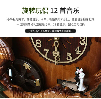 Cuckoo Luxury Wall Clocks Living Pendulum Room Large Decoration Wall Clocks Retro Wooden Home Decor Reloj De Pared MHBGZ