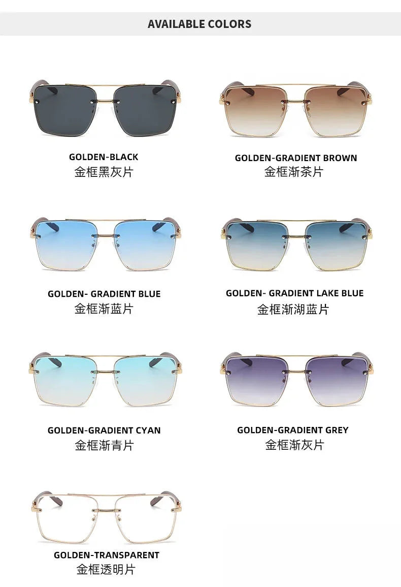 Square Sunglasses For Men Vacation Fashion Glasses Wooden Sunglasses Women Trendy Shades Vintage Gafas De Sol Hombre Zonnebril