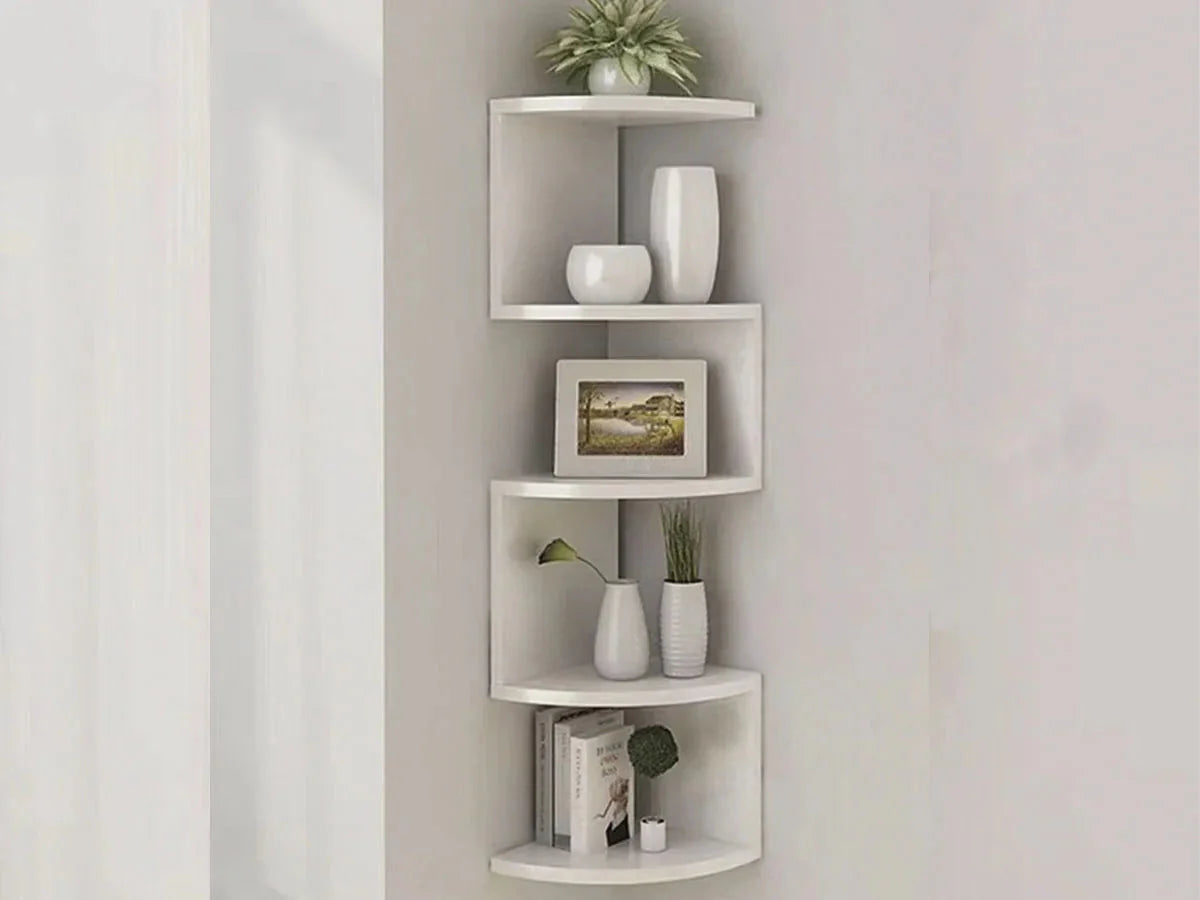 Corner Shelf - 5/2-Tier Corner Floating ShelvesWall Easy Assemble Wall Corner Shelves Bedrooms Living Room Decorations Bookcase