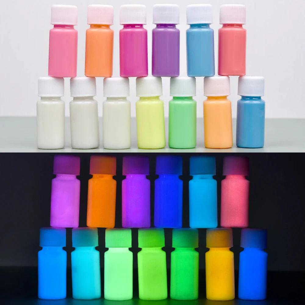 20/30g Fluorescent Pigment Long-Lasting Luminous Paints Auto Glow Glow In Dark Acrylic Paints For Artwork Party Supplies