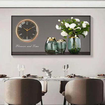 Large Size Aluminum alloy framed Artwork Wall Clock, Luxurious Muted Quartz Clock for Home Decor,living Room,bed Room Décor