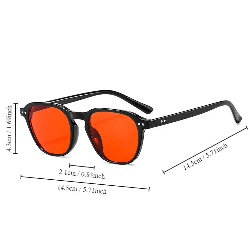 Fashion Square Round Sunglasses Men Women Brand Designer Retro Sun Glasses Male Female Small Frame Vintage Rivet Oculos De Sol