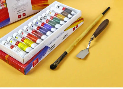 Professional 12/18/24 Colors 12 ML Tube Oil Paints Art For Artists Canvas Pigment Art Supplies Drawing Set