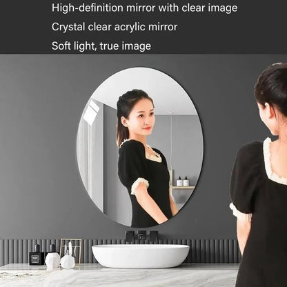 Acrylic Mirror Sheet Frameless Bathroom Wall Mirror Stickers Adhesive Bathroom Vanity Mirrors Waterproof Room Wall Decor For