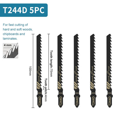 Premium T-Shank Jigsaw Blade Set - Multi-Material Cutting Kit for Wood, Plastic, and Metal - Compatible with Bosch/DEWALT/Makita