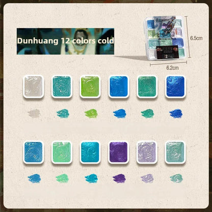 12/98/150/180 Colors Pearl Solid Water Color Paint Set Portable Professional Watercolor Painting School Art Supplies Stationery