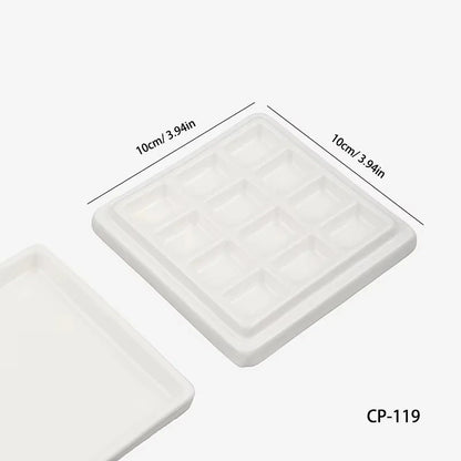 Artsecret 1 pc Simple White Ceramic Multi-Compartment Palette Pigment Mixing Palette Art Supplies Multiple Variants Available