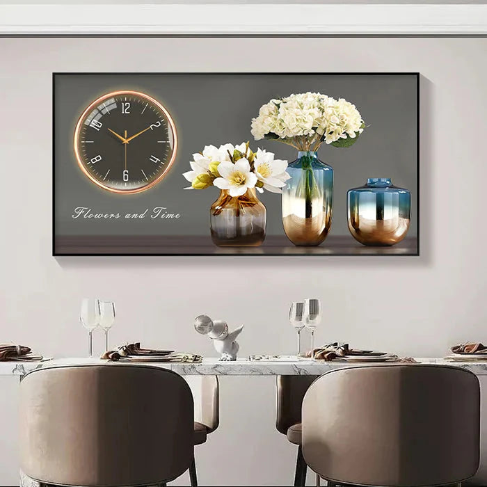 Large Size Aluminum alloy framed Artwork Wall Clock, Luxurious Muted Quartz Clock for Home Decor,living Room,bed Room Décor