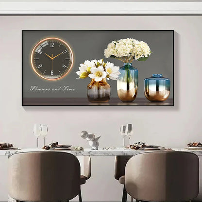 Large Size Aluminum alloy framed Artwork Wall Clock, Luxurious Muted Quartz Clock for Home Decor,living Room,bed Room Décor